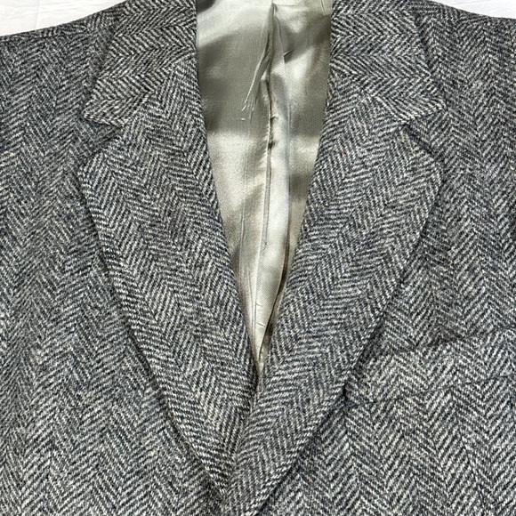 Vtg Pendelton Men’sGray Wool Tweed Herringbone Blazer Elbow Pad Size 44